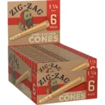 Zig-Zag 1 1/4 Unbleached Cones (6ct) 24-Count Carton