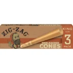 Zig-Zag King Size Unbleached Cones (3ct) 24-Count Carton - Image 2