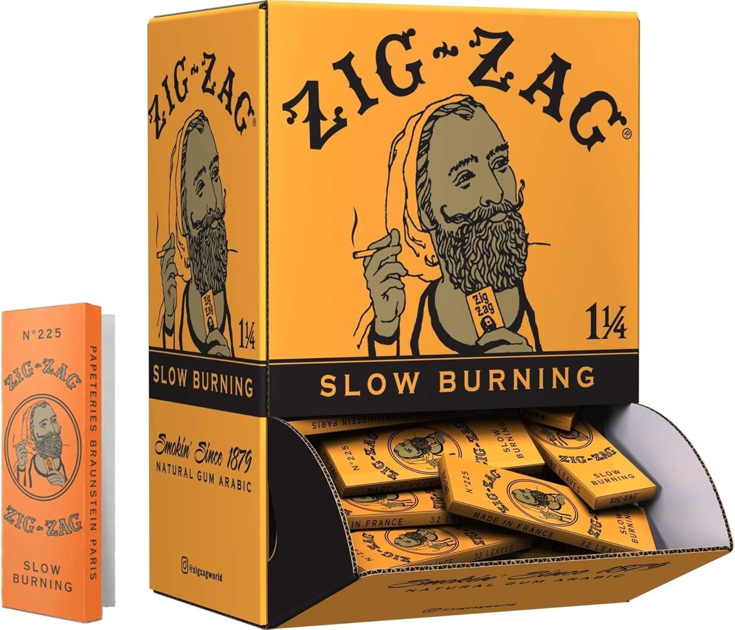71+9e4EN+gL._AC_SL1500_ Zig Zag Orange Rolling Papers 1 1/4 48 Booklets - Image 1