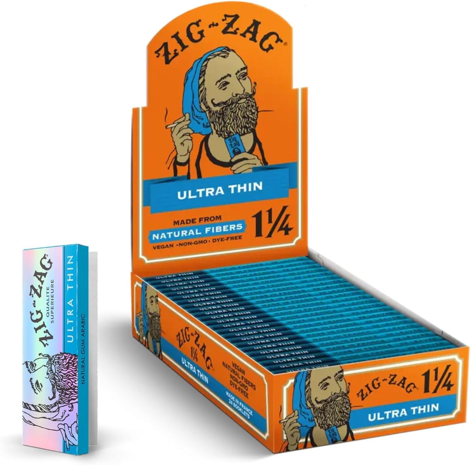 71C-M8GXIpL._AC_SL1500_ Zig Zag Ultra Thin 1 1/4 Rolling Papers 24pk - Image 1