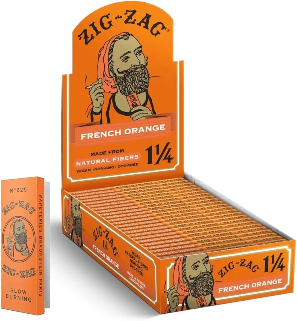 71fRauuzyOL._AC_SL1500_ Zig Zag Orange Rolling Papers 1 1/4 24 Booklets - Image 1