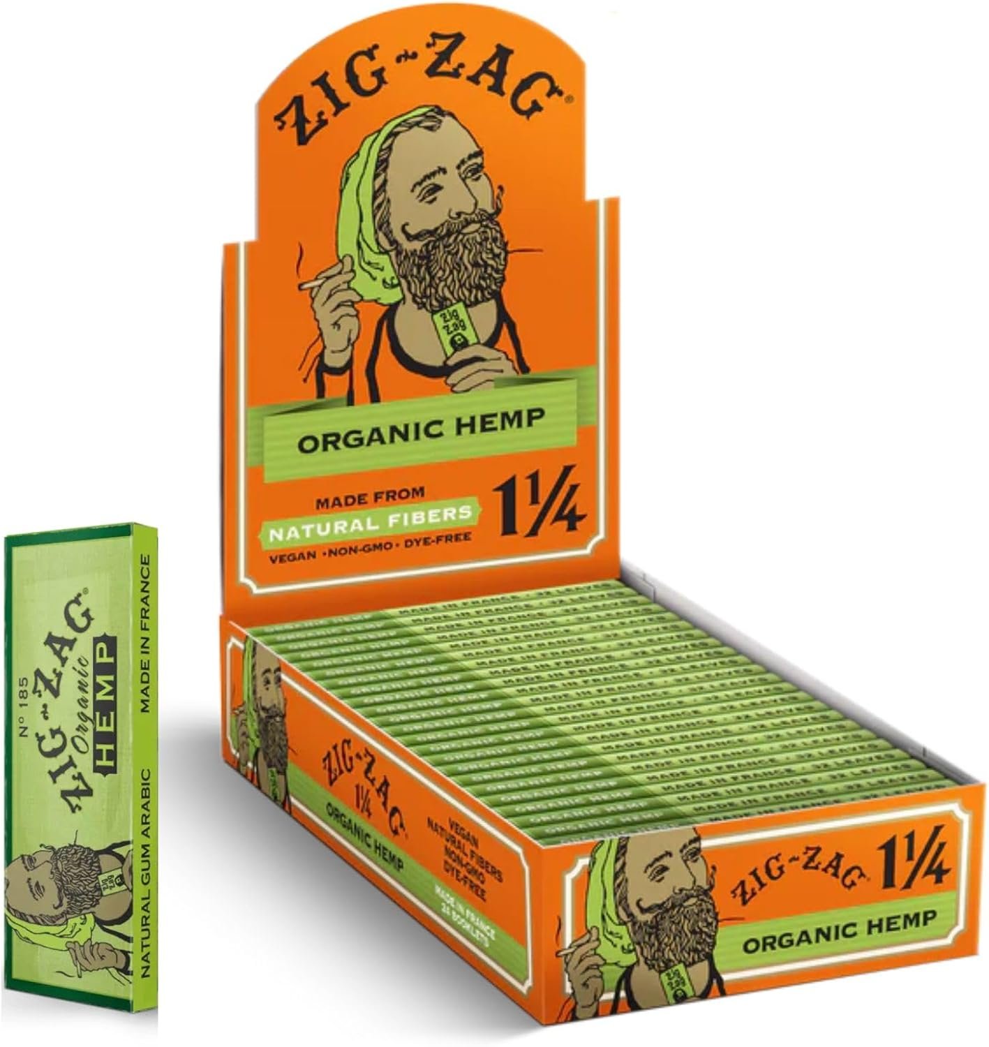 71rFl3mJRAL._AC_SL1500_ Zig-Zag Organic Rolling Papers 24 Booklets 1 1/4 - Image 1