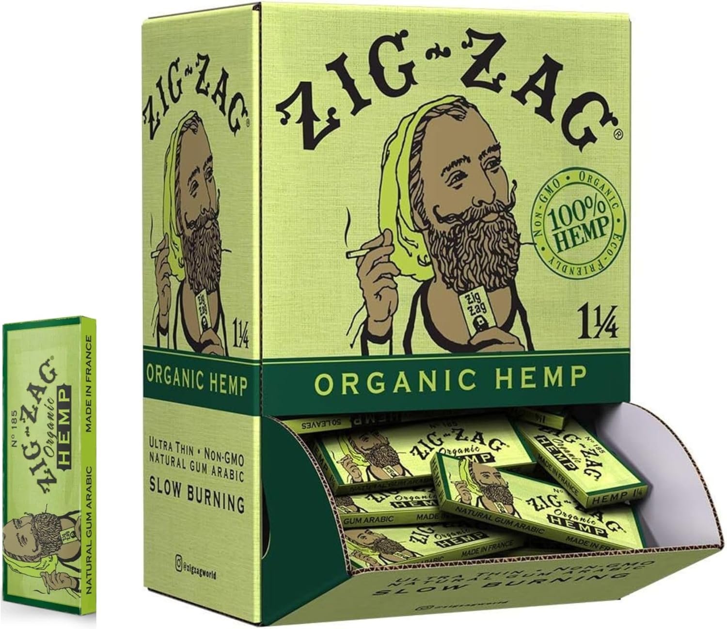 81-bHipQ2yL._AC_SL1500_ Zig-Zag Organic Rolling Papers 48 Booklets 1 1/4 - Image 1