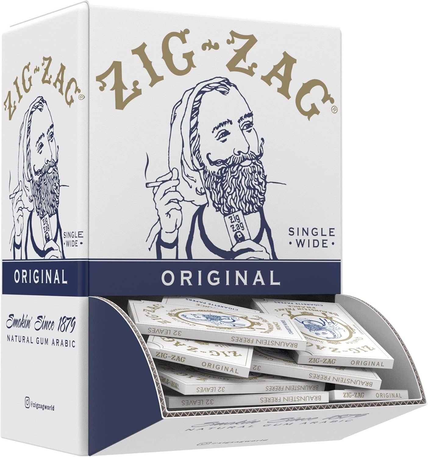 81TxuBGNrbL._AC_SL1500_ Zig Zag Original White Rolling Papers - 70mm, 48 Booklets - Image 1