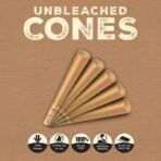 Zig-Zag 70mm Unbleached Paper Cones (8ct) 12-Count Carton - Image 5