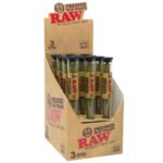 RAW Pressed Bud Wrap Pre-Roll Cones 1¼ (3ct) - Display of 12