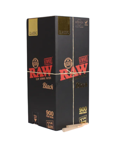 RAW Black Cones 900 Count 1 1/4 Bulk Box