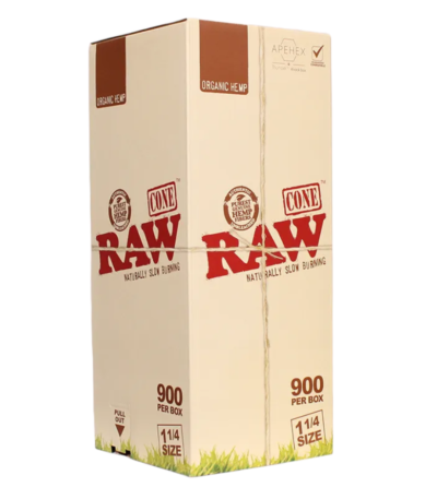 RAW Organic Cones 900 Count 1 1/4 Bulk Box