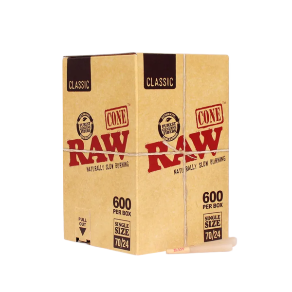 RAW 70/24 Cones 600 Count Bulk Box