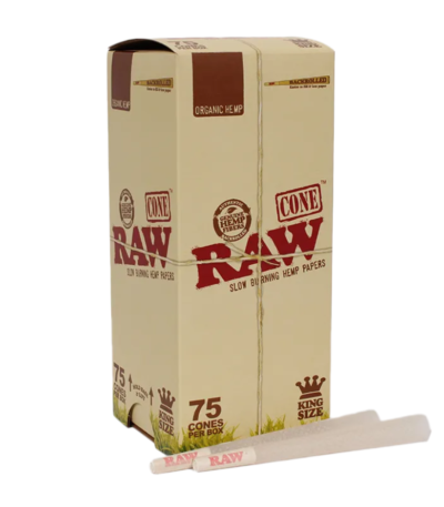 RAW Organic King Size Cones 75 Pack
