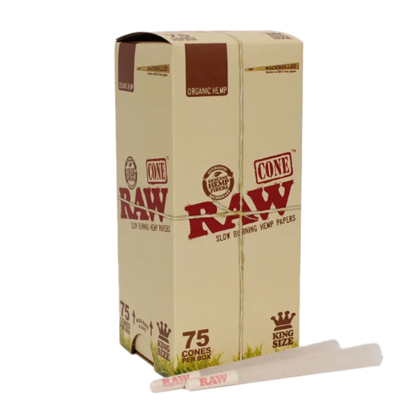 RAW Organic King Size Cones 75 Pack
