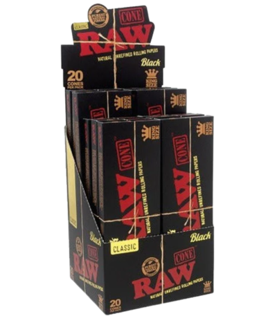 RAW Black King Size Cones 20 Count 12-Pack Display