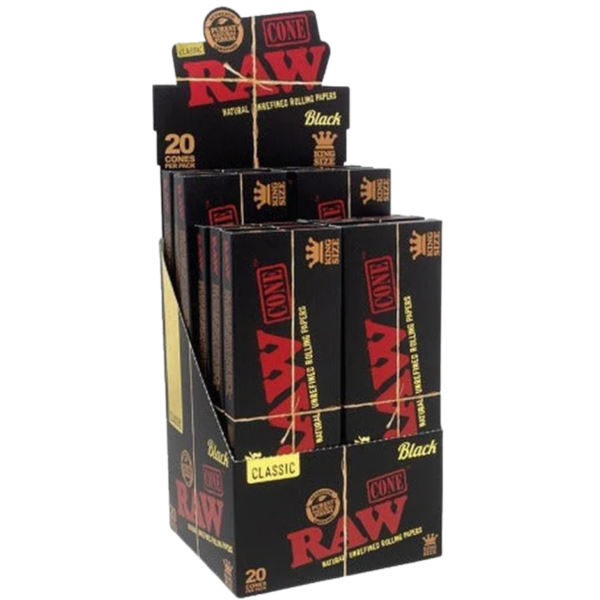 RAW Black King Size Cones 20 Count 12-Pack Display