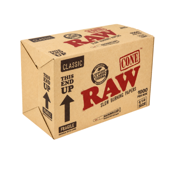 RAW Backrolled Cones 1000 Count 1 1/4 Bulk Box