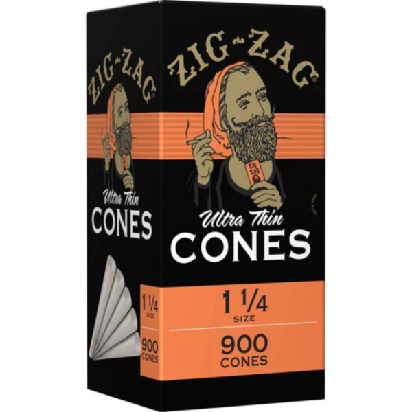 Zig-Zag 1 1/4 Ultra Thin Pre-Rolled Cones – 900-Cone Bulk Carton