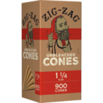 Zig-Zag 1 1/4 Unbleached Pre-Rolled Cones – 900-Cone Bulk Carton