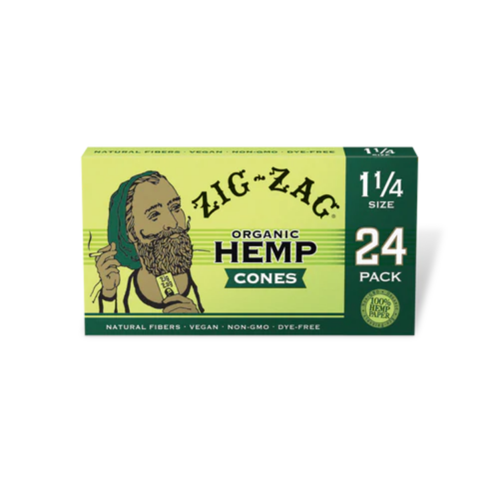 Zig Zag 1 1/4 Organic Paper Cones – 24 Count, 12 Packs