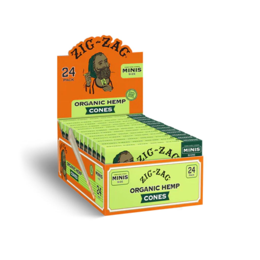 Zig Zag 70mm Mini Organic Paper Pre-Rolled Cones – 24 Count