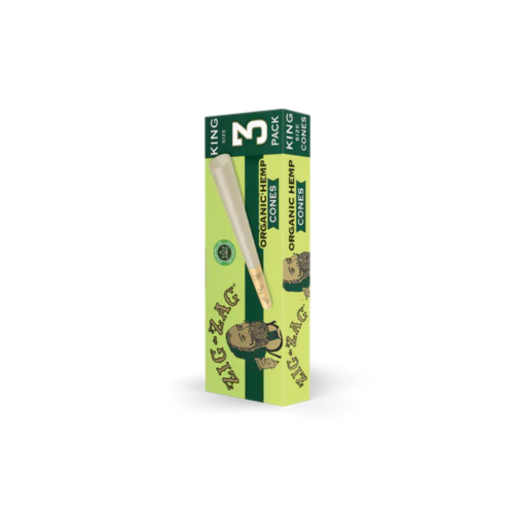 Zig Zag King Size Organic Paper Pre-Rolled Cones – 3 Count