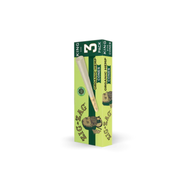 Zig Zag King Size Organic Paper Pre-Rolled Cones – 3 Count