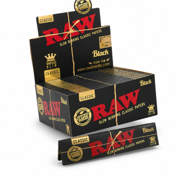 RAW Black King Size Slim Papers Full Box 50 Packs